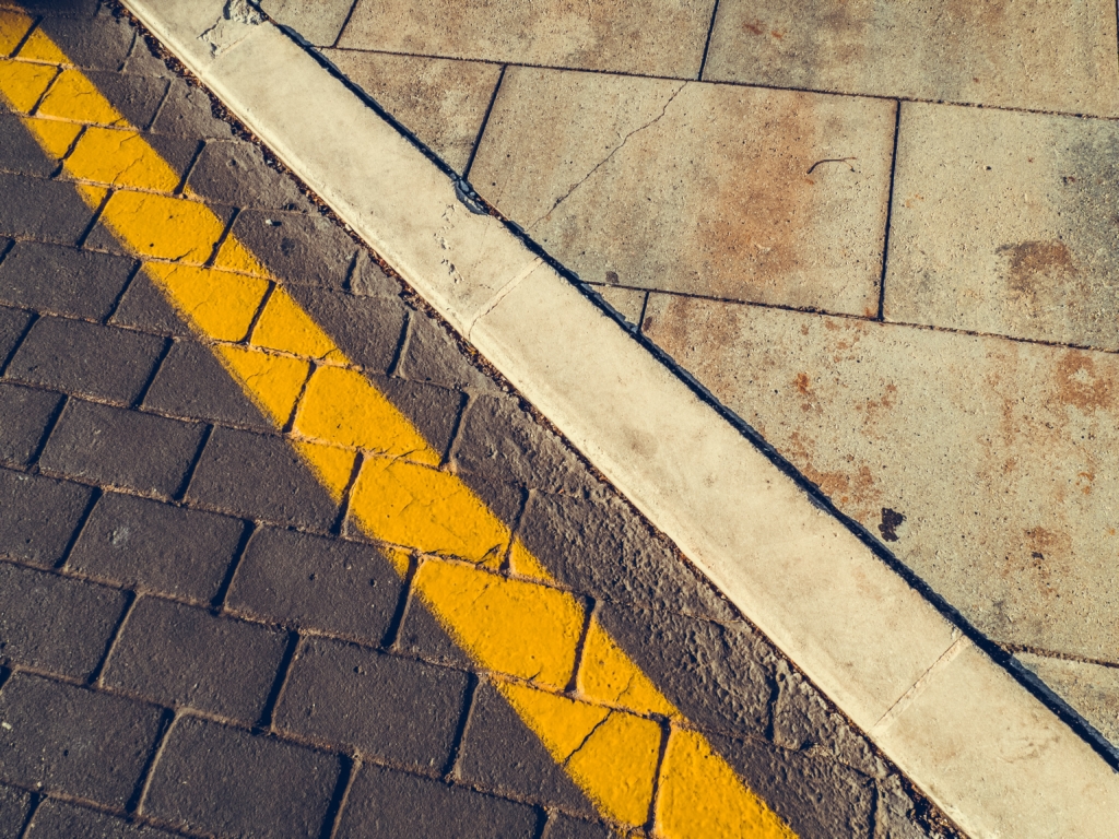 boundary line on pavement